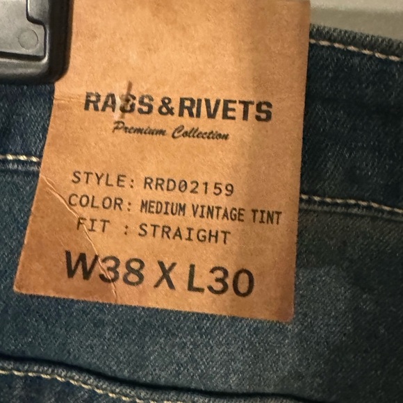 NWT Men Y2K era premium vintage-inspired jeans: Rags & Rivets collection. - Picture 9 of 14